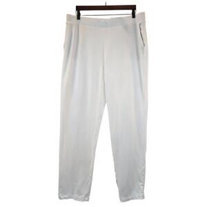 J. Jill Pure Jill Pull On White Slim Leg Cropped Stretch Pants Terry Womens 2X